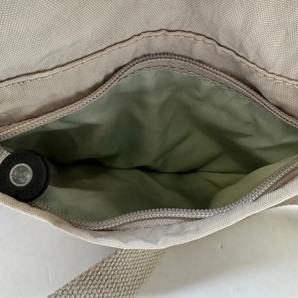 Kipling Addison Small Crossbody Bag Grey/Sage Nylon Adjustable Strap Neutral